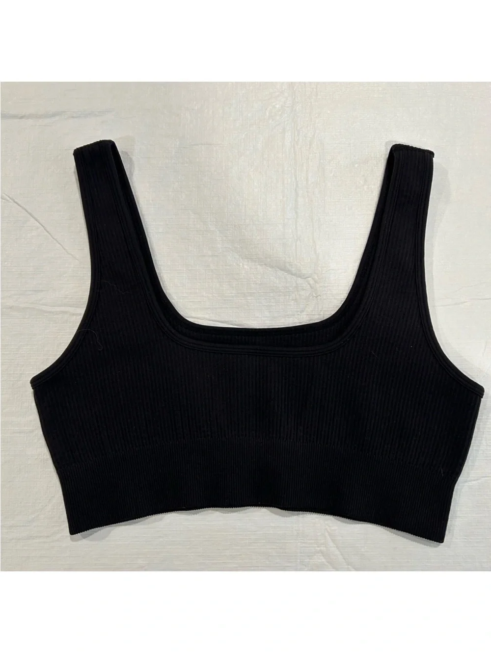 PacSun Black Ribbed Scoop Neck Bra